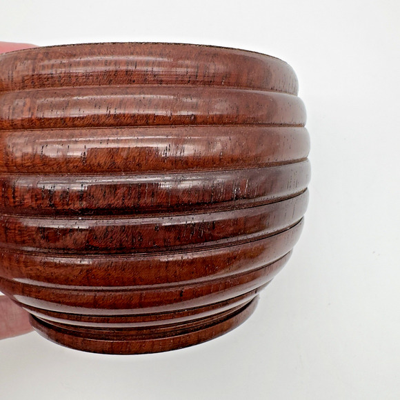 Vintage Turned Wood Trinket Box Tobacco Treen Pot Tea Decorative - Picture 6 of 8